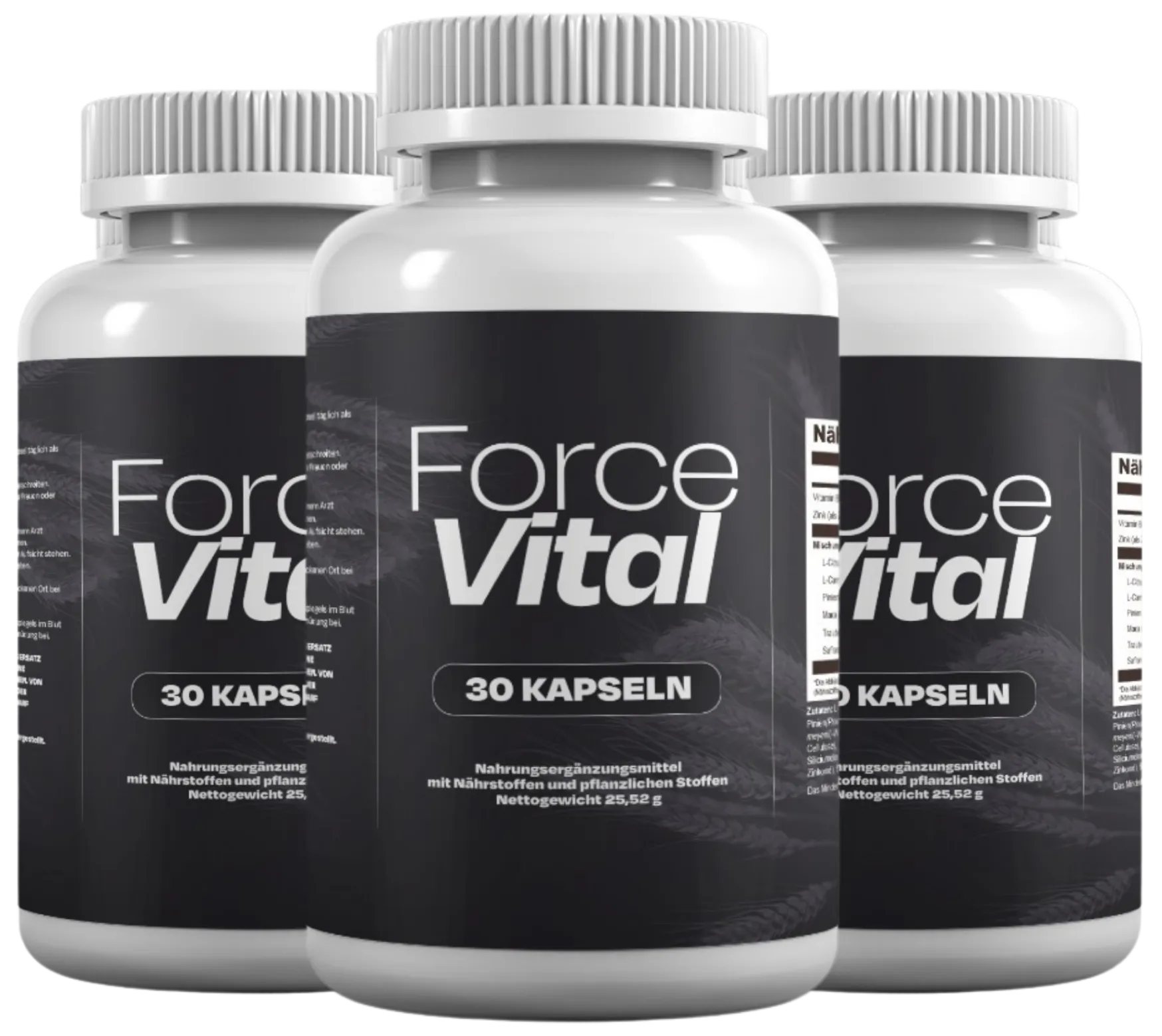 Flacon ForceVital avec ses gélules, complément alimentaire au zinc et à la niacine